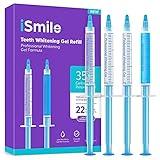 iSmile Teeth Whitening Gel Syringe Refill Pack - (3) 3ml Whitening Gel Syringes, (1) Remineralization Gel Syringe, No Sensitivity, Premium Quality, Use with LED Light and Trays