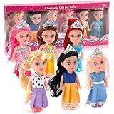 Liberty Imports Little Royal Princess Toddler Dolls with Dresses, Girls Imaginative Pretend Play Small Dolls Party Favors Collection (6 Pack)