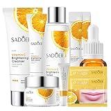 Rosarden Vitamin C Complete Skin Care Set, 10-In-1 Skin Care Kit With Face Wash, Toner, Face Serum, Face Cream, Eye Cream, Face Mask, Lip Mask & Lip Balm, Hydrating Skincare Gift Set For Women