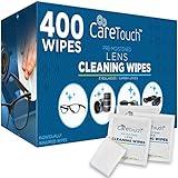 Care Touch Glasses Wipes, 400ct - Lens Cleaning Wipes for Eyeglasses, Eyeglass Individually Wrapped, Cleaner Lenses Glasses&Optical Lens, Disposable