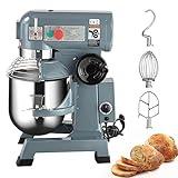 Commercial Food Mixer, Commercial Mixer 10QT 450W, 3 Speeds 130/233/415RPM, Heavy Duty Electric Food Mixer Commercial with Stainless Steel Bowl Stand for Bakery Pizzeria Restaurant