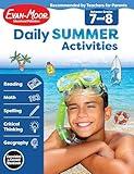 Evan-Moor Daily Summer Activities, Grade 7-8 Workbook, Prevent Learning Loss, Reading Comprehension, Writing, Math, Grammar, Punctuation, Spelling, Division, Decimals, Fractions, Geography, Map Skills