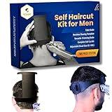 247 GROOMED Self Haircut Kit for Men | 2Pcs SelfCut Guide for Men: Neckline Shaving Template & Fade Guide | Adjustable Size Hair Fade Tool & Stable Neck Line Up Tool | Hair Cut for Kids & Seniors