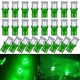 UNXMRFF 25-Pack 194 LED Light Bulb, Super Bright T10 LED Bulb Green, 2825 Bulb 5050 Chipset 5-SMD, W5W 168 LED Bulbs Replacement for 12V Car Interior Dome Map Door Courtesy License Plate Lights