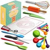 Young Chefs Cooking and Baking Set for Kids – 19 Pieces Real Kids Baking Set – Giftable Kids Baking Sets for Girls and Boys – Kids Cooking Set Real Tools