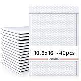 Fuxury White Bubble Mailers 10.5x16" 40 Pack,Padded Envelopes Self Seal Bubble Mailer Waterproof Padded Mailer Bubble Envelopes Cushioning Bubble Shipping Mailer for Clothing, Packaging&Small Business