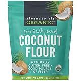 Viva Naturals Organic Coconut Flour (4 lbs) - Gluten Free Flour Substitute for Keto, Paleo and Vegan Baking, Low Fat and Fiber-Rich Coconut Baking Flour, Non-GMO, Unbleached and Unrefined, 1.81 kg