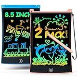 bravokids 2 Pack LCD Writing Tablet with Stylus, 8.5 inch Colorful Doodle Board Drawing Pad for Kids, Travel Games Activity Learning Toys, Birthday Gift for Age 3 4 5 6 7 8 Year Old Boys Girls