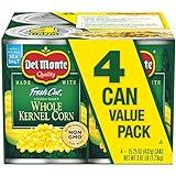 Del Monte Fresh Cut Golden Sweet Whole Kernel Corn Canned Vegetables, 15.25 Oz, Pack of 4