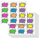 Yeaqee 240 Pcs Garage Sale Price Stickers 3.62 x 2.52'' Yard Sale Pricing Stickers with Space to Write Pricing Starburst Signs Self Adhesive Large Sale Tags for Retail(Neon Colors)