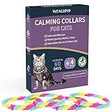 WEALLIN 4 Packs Calming Collar for Cats, Cat Calming Collar Anxiety Aggression Relief Stress Pheromone Collar for Cats, Cat Calming Products with 60 Days Long-Lasting Effect, Adjustable for Most Cat