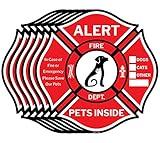 Pet Alert Sticker, Double-Sided, 6 Rescue Pet Decals, Pet Alert Stickers for House Home Window Pet Door-Emergency Pet Kit, UV Resistant-Waterproof