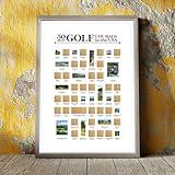 50 Best Golf Courses in the USA Scratch Off Poster - The Golf Course Bucket List - Golf Poster - Golf Print - Golf Decor - Great Golf Gifts! (12” x 18”)