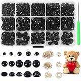 Yexixsr 566PCS Safety Eyes and Noses for Amigurumi, Stuffed Crochet Eyes with Washers, Craft Doll Eyes and Nose for Teddy Bear, Crochet Toy, Stuffed Doll and Plush Animal (Various Sizes)