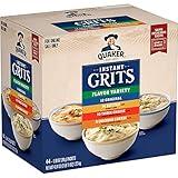 Quaker Instant Grits, 4 Flavor Variety Pack, 0.98oz Packets,44 Count (Pack of 1)