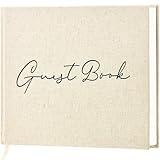 Lankaiva Wedding Guest Book, Guest Book Wedding Reception - Classic Baby Shower Guest Book, 100 Blank Pages for Bridal Shower Birthday Graduation Sign in and Photos, Beige