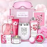 Gifts for Women Birthday Gifts, Bath and Body Gifts Set- 10 Pcs Christmas Valentine's Mother's Day Gifts and Cherry Blossoms Self Care Package Gifts Women, Relaxing Gifts Basket