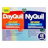 Vicks DayQuil & NyQuil SEVERE Co-Pack, Cold & Flu Medicine, Relief for Headache, Fever, Sore Throat, Minor Aches & Pains, Nasal Congestion, Sinus Pressure, Stuffy Nose, & Cough, 48ct