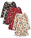 The Children's Place Girls' Long Sleeve Fashion Skater Dress 3-Pack, Halloween/Thanksgiving/Christmas 3 Pack, Medium