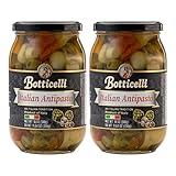 Botticelli Premium Italian Antipasto in a Jar - Authentic Italian Antipasto with Artichoke, Olives & Mushroom - For Antipasto Appetizer, Antipasto Salad & Antipasto Plates - (18oz) (2)