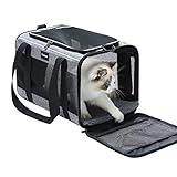 Vceoa 17.5x11x11 Inches Cat, Dog Carrier for Pets Up to 16 Lbs, Soft-Sided Cat Bag Animal Carriers Travel Puppy Carry As a Toy of Fabric Pet Home