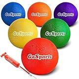 GoSports 10 inch Playground Ball (Set of 6) with Carry Bag and Pump