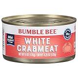 Bumble Bee White Flake Crab Meat in Water, 6 oz Can - 16g Protein & 1g Carb Per Serving - Wild Caught, Flaky, Drain Before Use