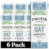 Califia Farms - Organic Oat Barista Blend, 32 oz (Pack of 6), Shelf Stable, Dairy Free, Plant Based, Vegan, Non GMO, Organic Milk, Creamer, Milk Frother, Oatmilk