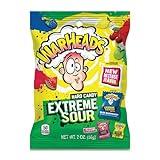 WARHEADS - Extreme Sour Hard Candy - Assorted Flavors - Sour Apple, Black Cherry, Blue Raspberry, Lemon & Watermelon Flavors - 2 oz. Bag