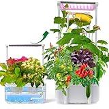 Hydroponics Growing System kit with Trellis,Smart Hydroponic Gardening System with LED Grow Light, Indoor Hydroponic Herb Grow Kit for Short Tomato,Pepper,Cucumber (6200LC)