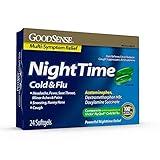 GoodSense Nighttime Cold & Flu Softgels, Relieves Aches and Pains Related to Cold & Flu, 24 Count (Pack of 1)