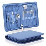 Professional Manicure Set for Fathers Day,17-Piece Nail Care Kit with Stainless Steel Ingrown Nail Toenail Cuticle Cutter Clipper Pedicure Kit,Grooming Kits with Portable Travel Case,Gift for Dad