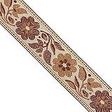 Designer’s Shop Jacquard Woven Floral Webbing Ribbon Trim 1-5/8" (41mm) x 5 Yards DIY for Sewing Crafting JR 759 (Brown)