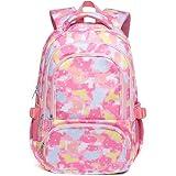 BLUEFAIRY Kids Backpack for Girls School Bookbags for Kindergarten Elementary School Bags for Preschool Cute Book Bags Back to School Gifts 17" Mochila para Niñas de 4 5 6 7 Tie-dye Pink