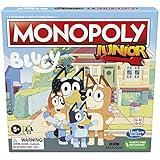 Hasbro Gaming Monopoly Junior: Bluey Edition Board Game for Kids Ages 5+, Play as Bluey, Bingo, Mum, and Dad, Features Artwork from The Animated Series (Amazon Exclusive)