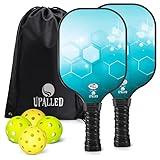 Pickleball Paddles Set of 2, USAPA Approved Fiberglass Pickleball Set with 2 Lightweight Pickleball Paddle,4 Pickleball Balls,1 Backpack Bag, Pickleball Rackets for Men Women Gifts