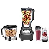 Ninja BL770 Mega Kitchen System, 1500W, 4 Functions for Smoothies, Processing, Dough, Drinks & More, with 72 Blender Pitcher, 64 Processor Bowl, (2) 16-oz. to-Go, Black, with 2 Nutri Cups + Lids