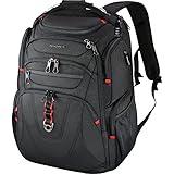 KROSER TSA Friendly Travel Laptop Backpack 17.3 inch XL Computer Backpack Water-Repellent College Daypack Business Backpack with RFID Pockets & USB Port for Men/Women-Black