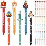 Spakon 30 Pcs Jesus Loves You Pens with Jesus Figures Advent Gifts Christian Religious Pens Bible Verse Ballpoint Pens Christmas Gifts Church School Inspirational Positive Pens with Bible Figures