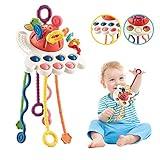 Oueyes Montessori Toys for Babies 6-12 Months Baby Sensory Toys Teething Toys 12-18 Months Pull String Activity Toys Sensory Toys for Toddlers 1-3 Travel Toys for 1 Year Old Baby Girl Boy Gifts