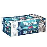 Blue Buffalo Tastefuls Flaked Wet Cat Food Variety Pack, Made with Natural Ingredients | Tuna, Chicken, Fish & Shrimp, 3-oz. Cans (12 Count, 4 of Each)