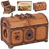 WOODEN.CITY Treasure Chest Escape Room in a Box - Hard Puzzle Box for Adults Wooden Kit - Cluebox Escape Puzzle - 3D Escape Room Puzzles - Wooden Mechanical Puzzles for Adults - Pirates Puzzle Box