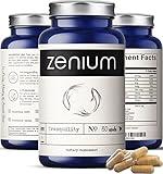 Zenium - Relieve Stress, Tension, Worry, Nervousness, & Irritability | Calm The Mind & Body | Ayurvedic | Natural Relief Supplement | Boosts Mood | Ashwagandha, L-Theanine, GABA, Rhodiola |60 Capsules