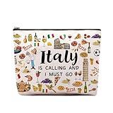 CEASQVAA Italy Travel Gift Makeup Bag, Italy Lover Themed Gifts for Traveller Women Friends, Italy Travel Trip Essentials Souvenir, Italian Trip Gifts for Women Party Favors