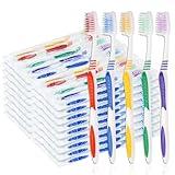 SLequipo 10 pcs Bulk Toothbrushes Individually Wrapped, Colorful Manual Disposable Travel Toothbrush for Adult, Kid, Medium Soft Bristles for Travel, Hotels (5 Colors)