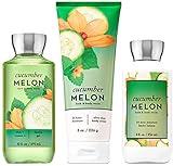 Bath & Body Works Signature Collection Cucumber Melon Gift Set ~ Body Cream ~ Shower Gel & Body Lotion. Lot of 3