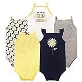 Hudson Baby Unisex Baby Cotton Sleeveless Bodysuits, Daisy, 3-6 Months