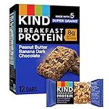 KIND Breakfast, Healthy Snack Bar, Peanut Butter Banana Dark Chocolate, Gluten Free Breakfast Bars, 8g Protein, 1.76 OZ Packs (6 Count)