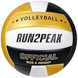 RUN2PEAK Soft Volleyball Ball Official Size 5 Volleyballs for Indoor Outdoor Beach Pool Game Play Volley Balls Gifts for Adult Youth Team Mens Beginners PU Training Practice Volley Ball