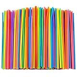 300 Pcs Colorful Flexible Plastic Straws, BPA-Free Disposable Bendy Straws, 10.2" Long and 0.23'' Diameter